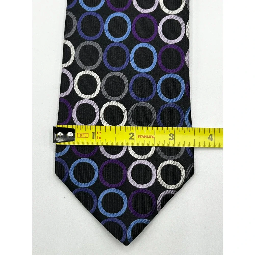 Joseph Abboud Men Necktie Tie Multicolor Geometric Circle 100% Silk W:3.5